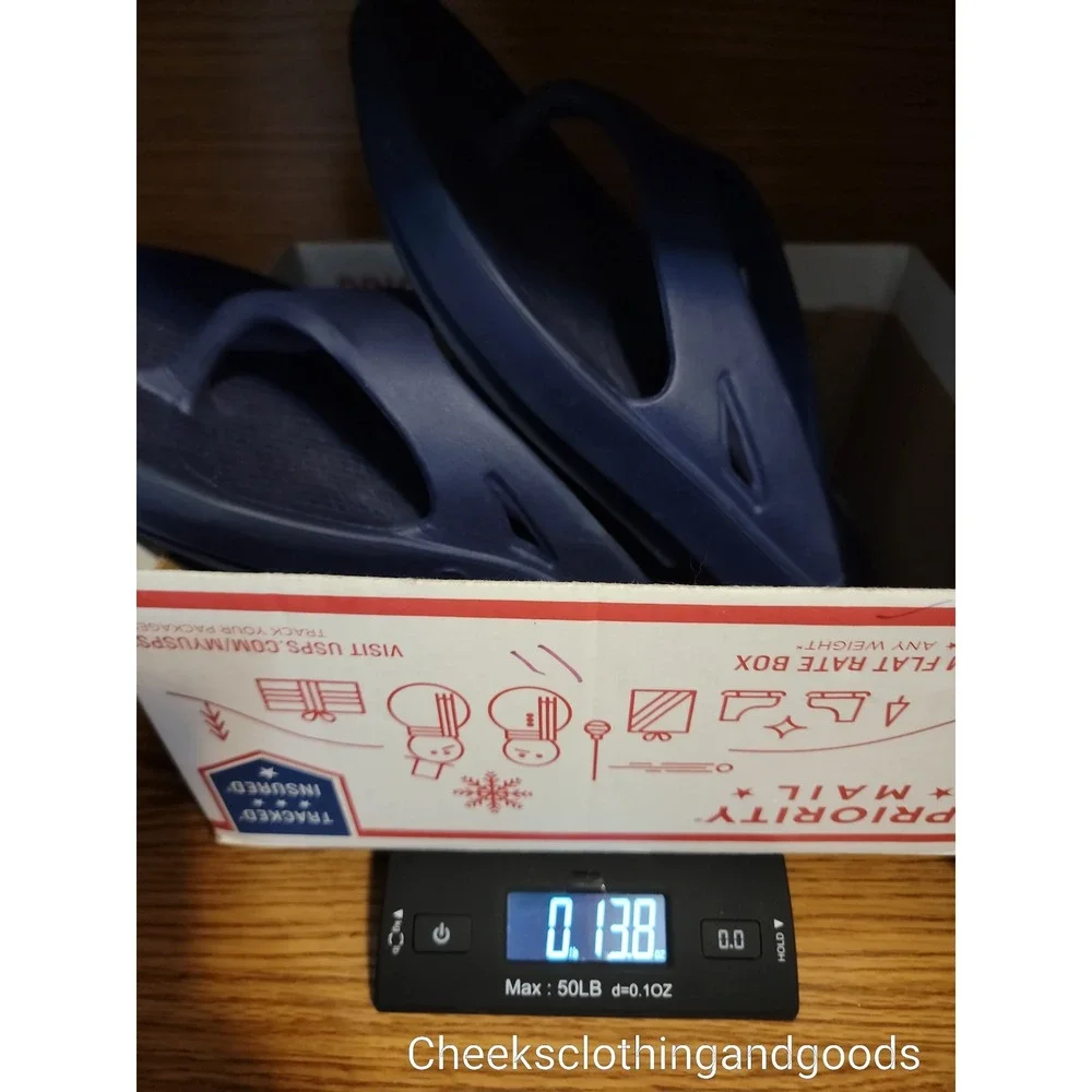 Oofos OOriginal Navy Blue Recovery Thong Sandals Mens 11 Womens 13 EU 44
